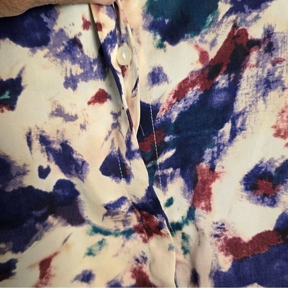 Lauren Ralph Lauren Womens M Floral Shirt Button Up Long Sleeve Burgundy Green - Picture 4 of 7